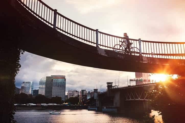 Evening Cycling at Eastbank Esplanade